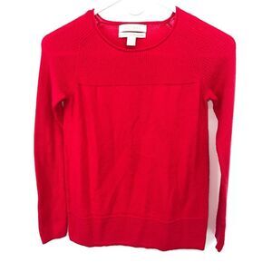 Ellen Tracy Red 100% Extra Fine Merino Wool Sweater Size M